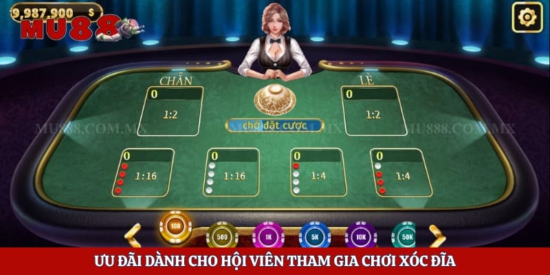 Xóc Đĩa Mu88 - Game Casino Uy Tín Với Tỷ Lệ Trả Thưởng Cao 6 Ưu đãi dành cho hội viên tham gia chơi xóc đĩa